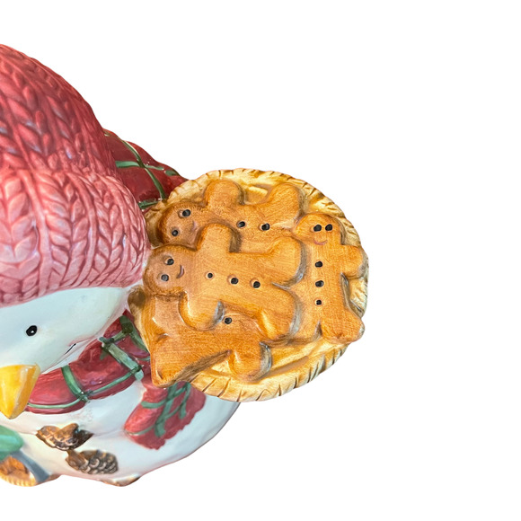 Vintage Bico Snowman Cookie Jar 10.5" Holding Cookies With Mittens, Toby & Scarf - Picture 6 of 10